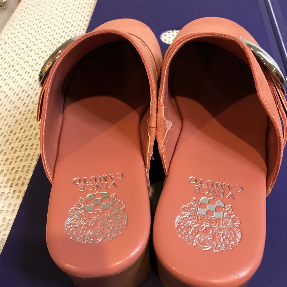 VINCE CAMUTO SUEDE CANZENEE CLOG SIZE 8M PINK - Picture 2 of 8